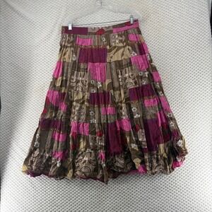 Style & Co Skirt Petite Patchwork Tiered Maxi Skirt‎ Boho Festival Travel